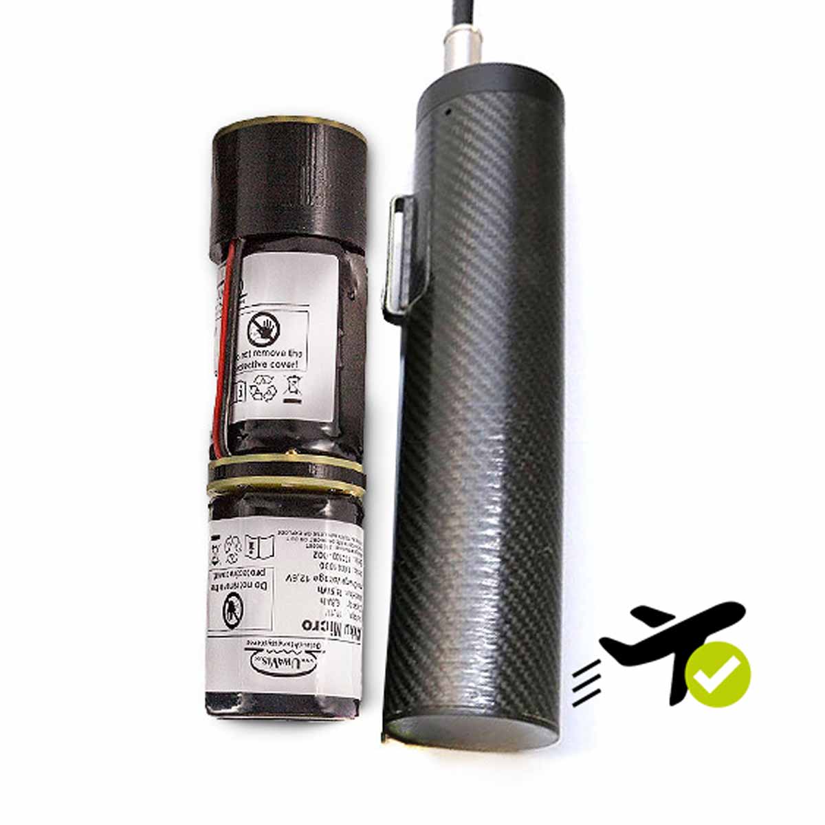 Carbon canister tank set "XS-Travel": with tank cap and WAM cord (2x 6.8Ah/ 2x 75Wh)